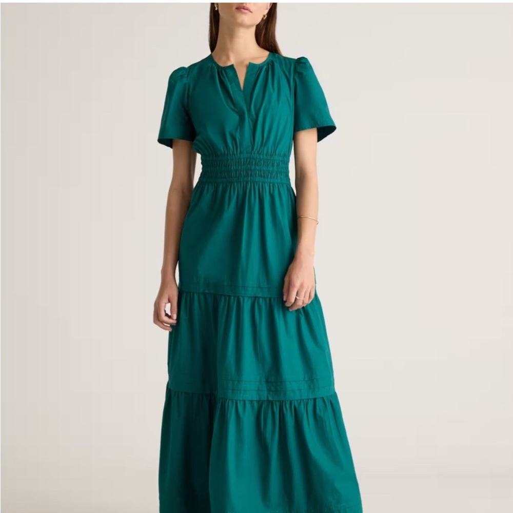 Tired Maxi Dress Elegant Green Women's Dress Size Large